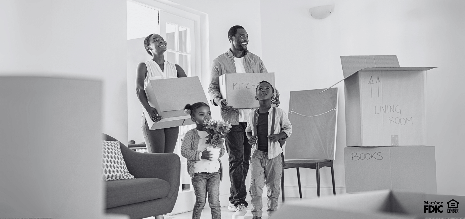 A military family moves into their new home after a PCS move.